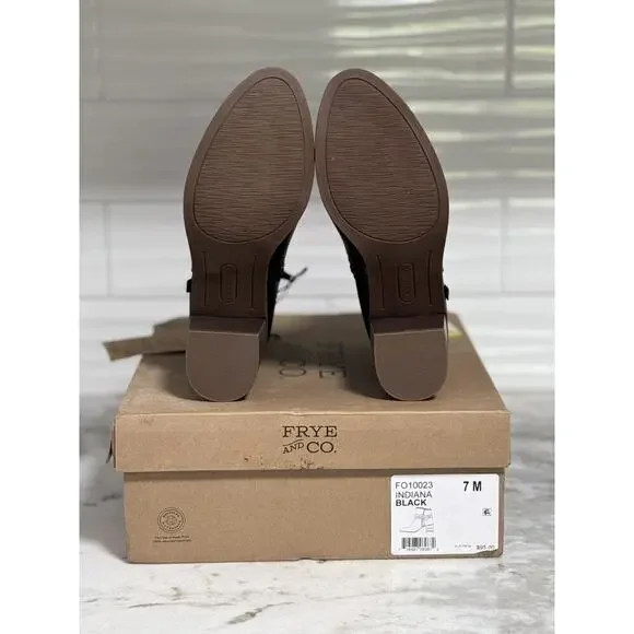 Frye Women’s Black Ankle Boots Size 7 M Indiana Black - Picture 8 of 11